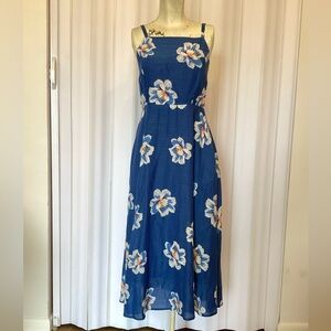 Fit & Flare Blue Floral Dress - XS - HAS POCKETS!
